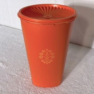 Vintage Tupperware Harvest Orange Servalier Stacking Nesting Storage Container